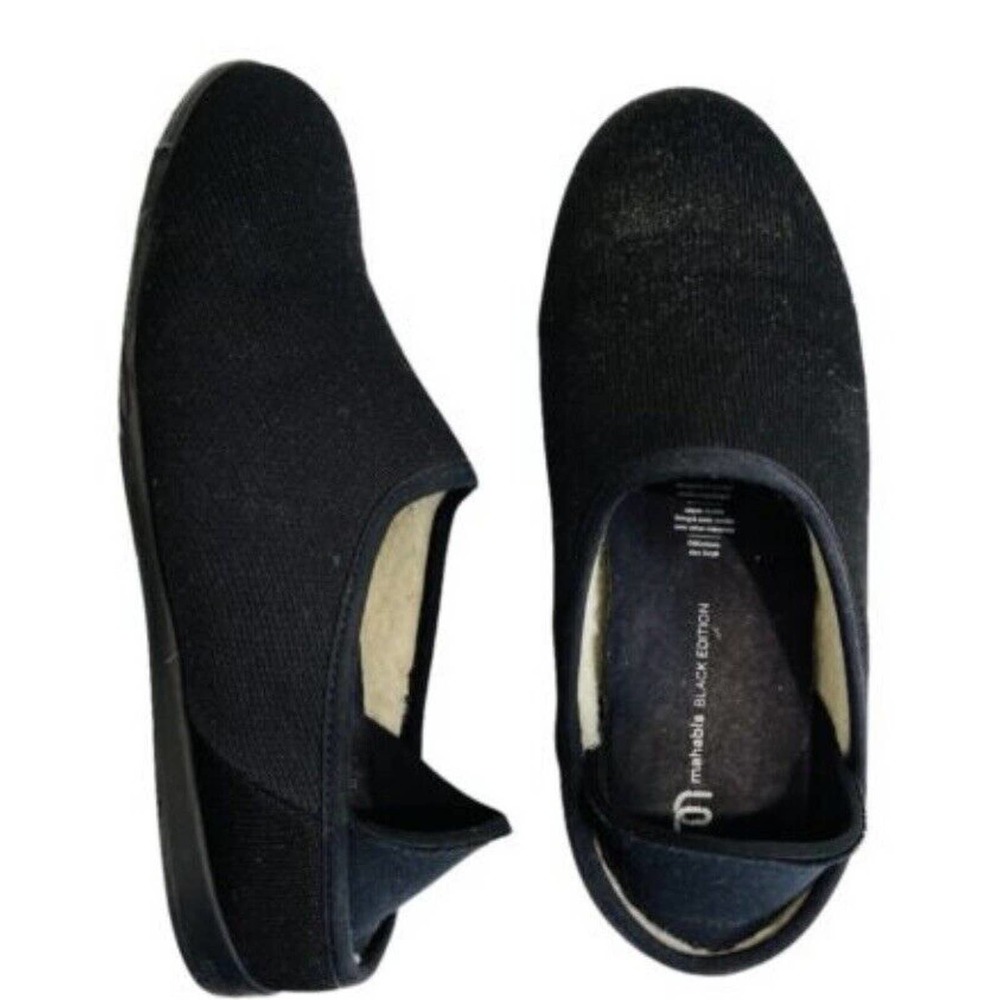 MAHABIS Slippers •36• Black Edition Wool Lined indoor outdoor shoes OBE170101